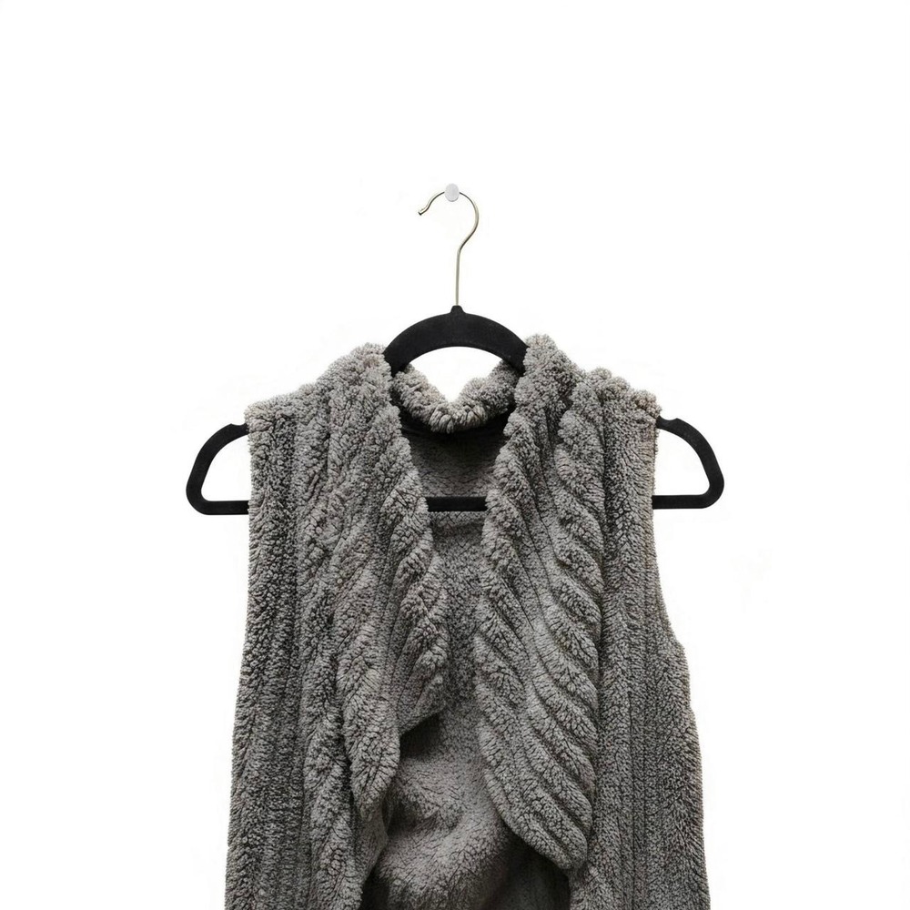SHEIN Gray Faux Fur Vest